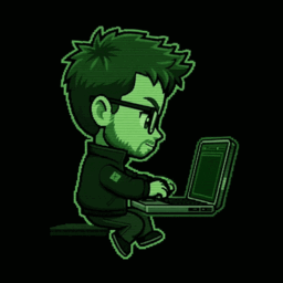 Chibi character sitting on laptop edge